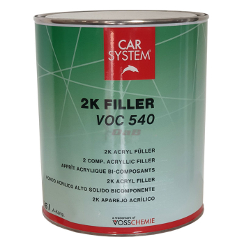 CarSystem 2K Acryl Füller VOC 540 in weiß, grau, schwarz